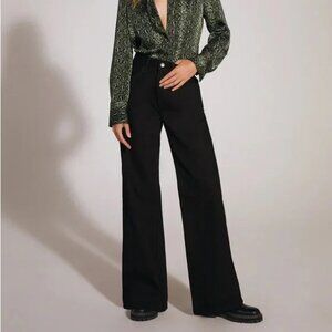 Favorite Daughter The Masha Super High Rise Wide Leg Jeans in Phantom size 28